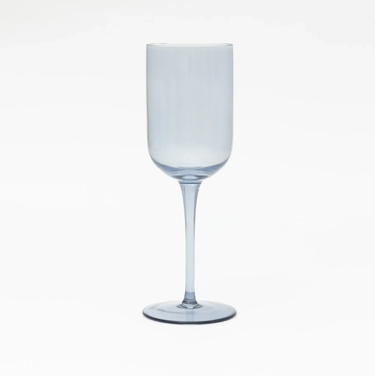 OPALN Smokey Blue White Wine Glass Set - Elegant Tinted Tall Stemware, Set of 4
